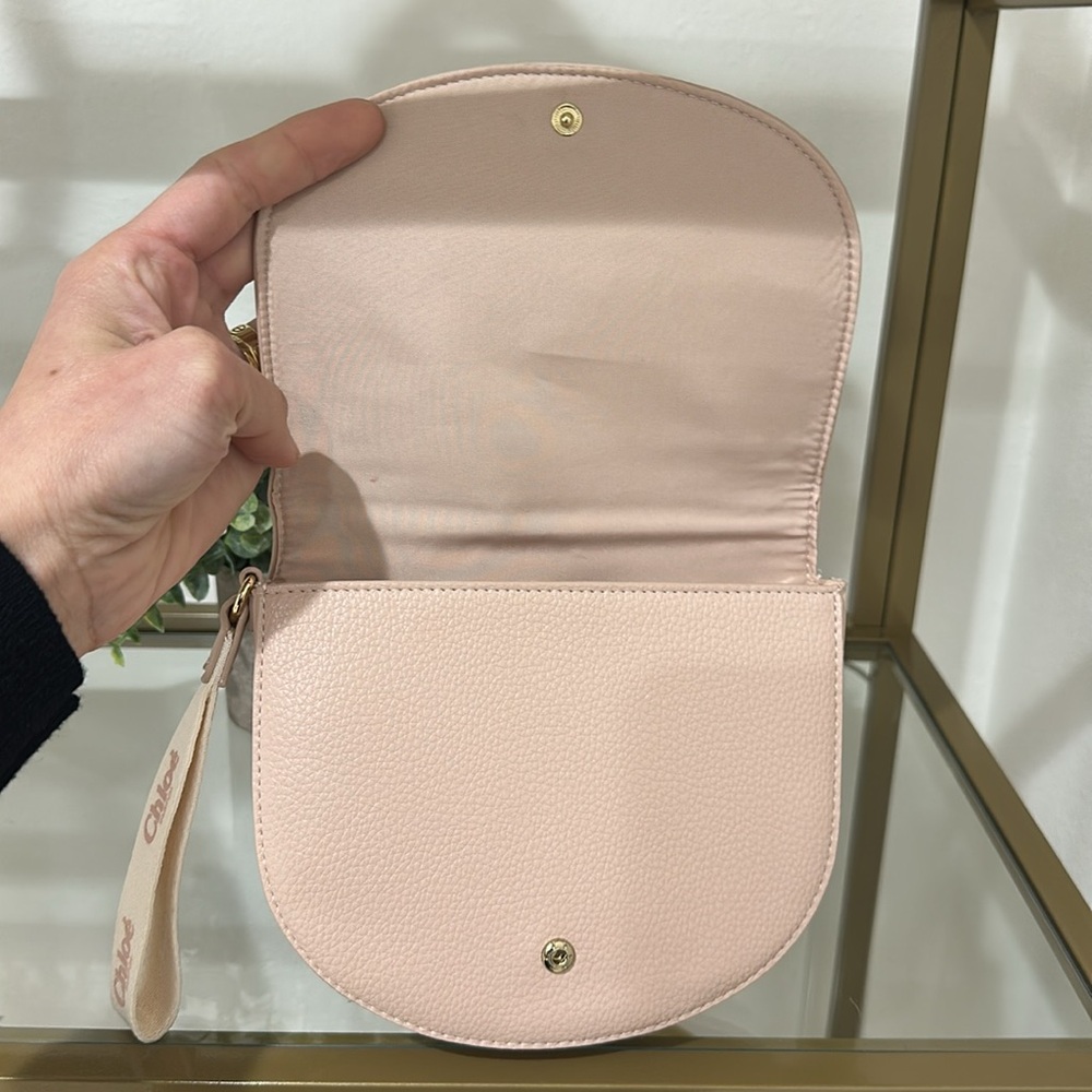 Chloe Blush Leather Wristlet - Picture 7 of 10
